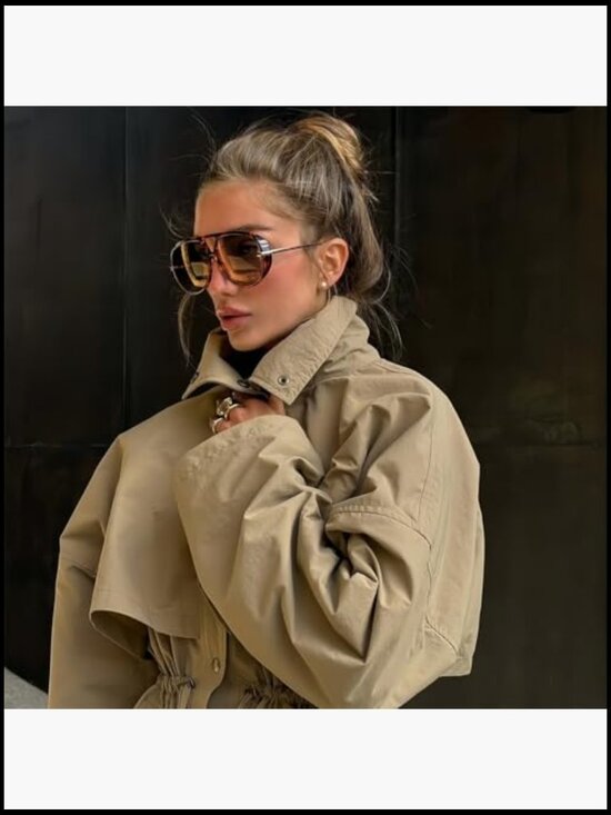 Oversized Aviator Sunglasses Retro Gold Metal Frame Vintage Chic Sun Glasses main image 6